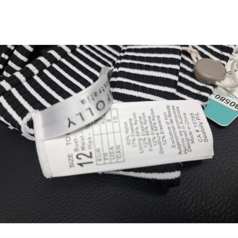 Seafolly Go Overboard Bralette - Black & White Stripe - Picture 4 of 5